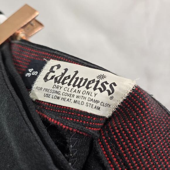 Vintage Ski Pants Mens 30 Black Red Racing Stripe 70s 80s Wool Stirrup Flare - Picture 3 of 14